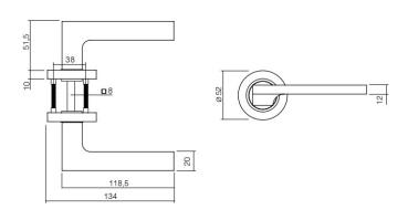 ProGriff TD-Nicki auf Rosette–Chrom/Nickel matt